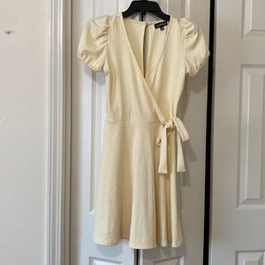 Sequin Hearts Pastel Yellow Dress with Puff Sleeve